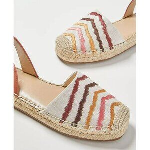 Ann Taylor Isabella Zebra Womens Espadrilles Flats Striped Pattern Canvas Size 9